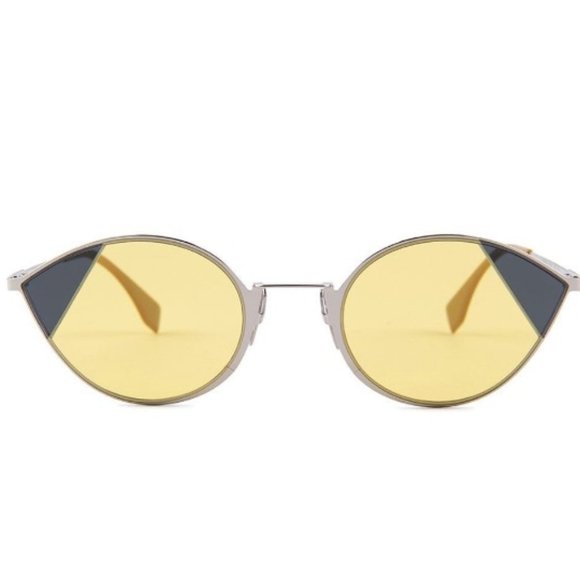 AUTHENTIC Fendi Cat Eye Yellow Sunglasses $515 main image 4